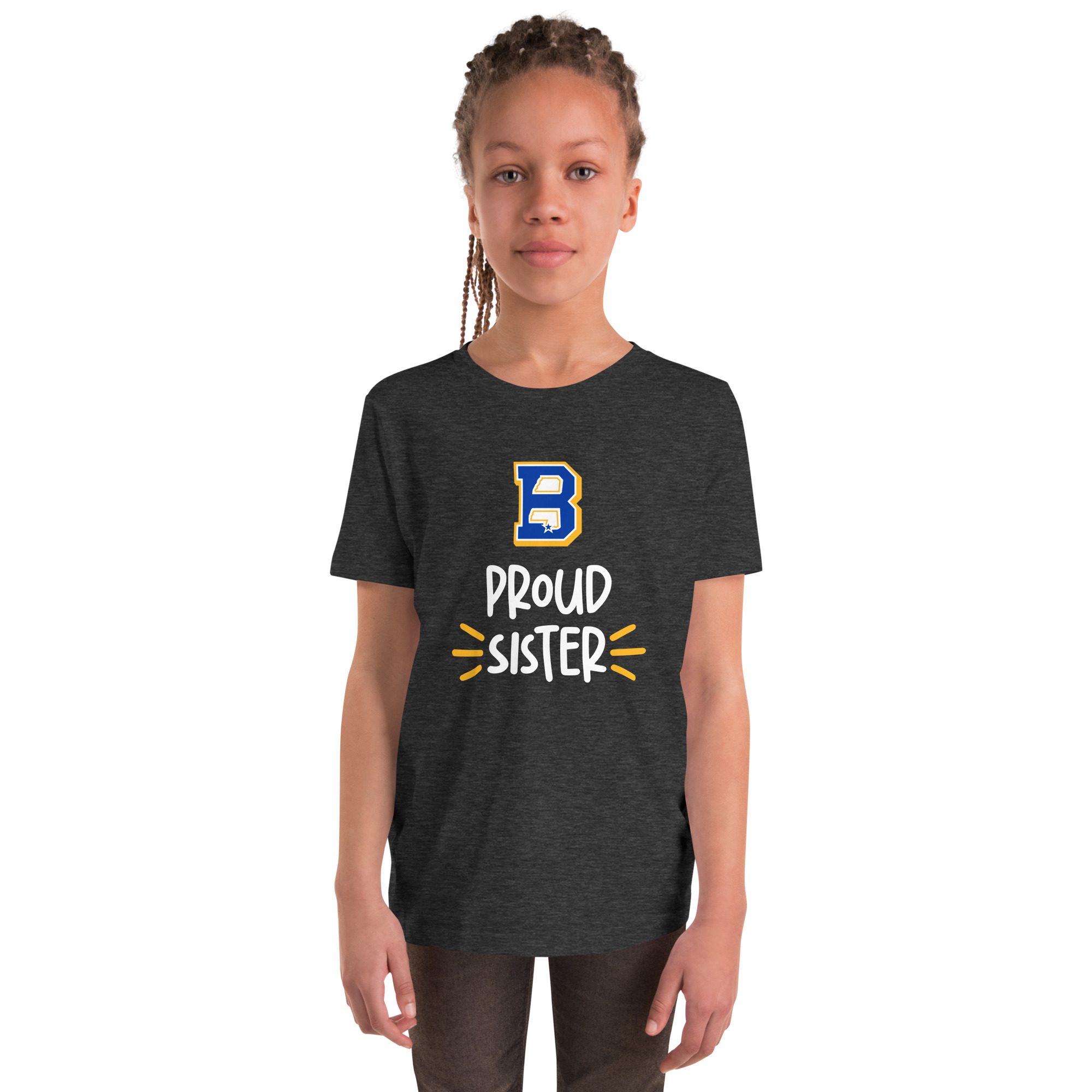 "Proud Sister" Youth Short Sleeve T-Shirt - Image 3